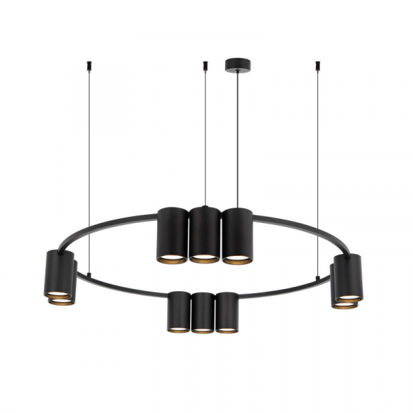 DK4065-BK Подвесной светильник ORBIT, IP20, 10xGU10 LED до 15 Вт, черный матовый, алюминий