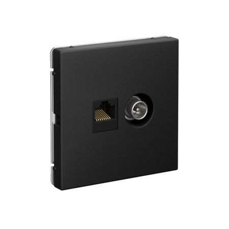 Systeme Electric ArtGallery Карбон Розетка двойная ТВ + компьютерная RJ45, кат. 5Е