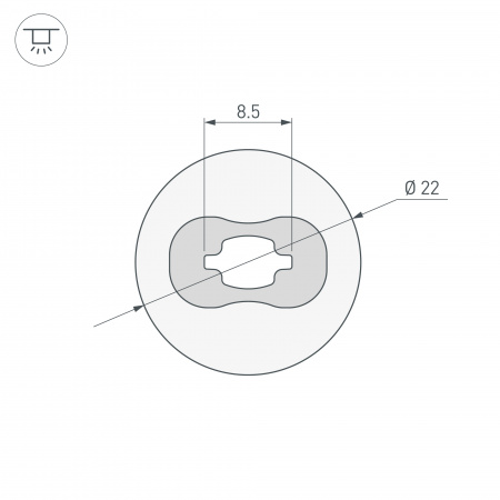 Силиконовый профиль WPH-FLEX-D22-360deg-S8-5m WHITE (Arlight, Силикон)