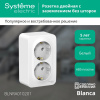 SE Blanca наруж Бел Розетка 2-ая с/з без шторок, 16А, 250В
