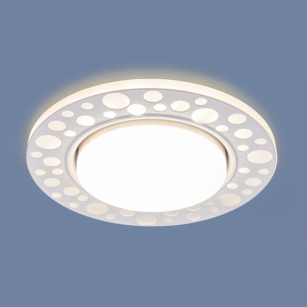 Встраиваемый точечный светильник с LED подсветкой 3032 GX53 WH белый Elektrostandard 3032 a045486