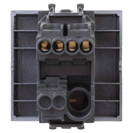 DKC Avanti Закаленная сталь Выключатель одноклавишный 2 модуля