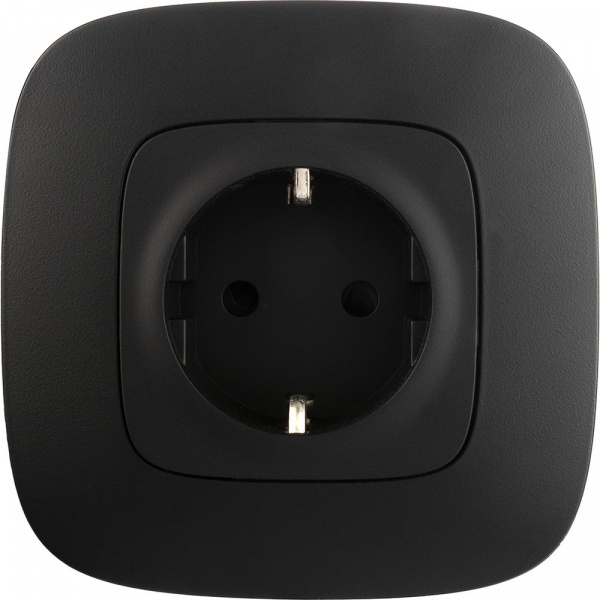 Legrand Valena ALLURE DIY Антрацит Розетка 1-ая с/з с защитными шторками, винт.зажим