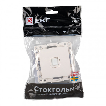 EKF PROxima Стокгольм Белый Розетка RJ-11