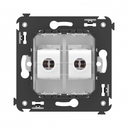 DKC Avanti Компьютерная розетка RJ-45 без шторки в стену, кат.5е двойная, Белое облако