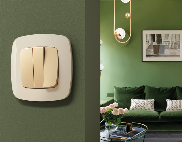 Рамка OMEGA Ecta (Бежевый глянец) 5-ая OF140305