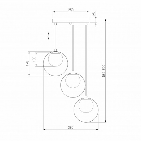 Подвесной светильник 50205/3 черный / бронза Eurosvet Dublin