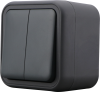 Donel Переключатель 2-клавишный накладной, цвет антрацит, IP55, серия W55, DIP20828
