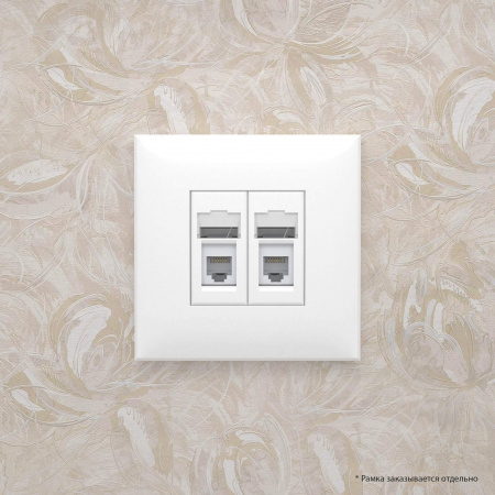 DKC Avanti Белое облако Розетка телефонная двойная