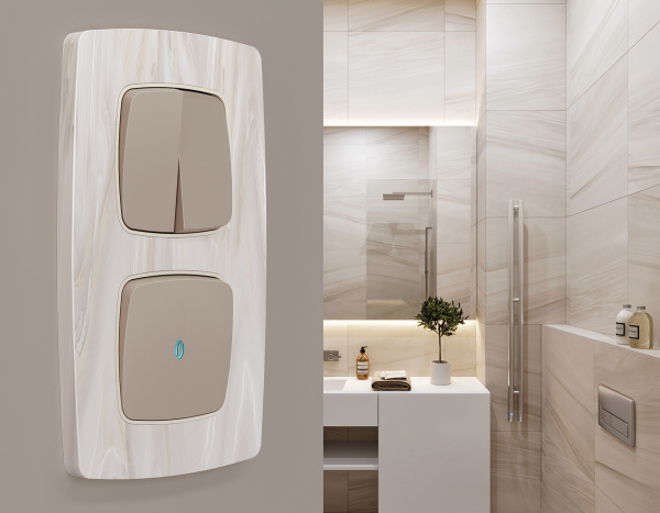 Рамка OMEGA Opera (Бежевый мрамор) 4-ая OF940304