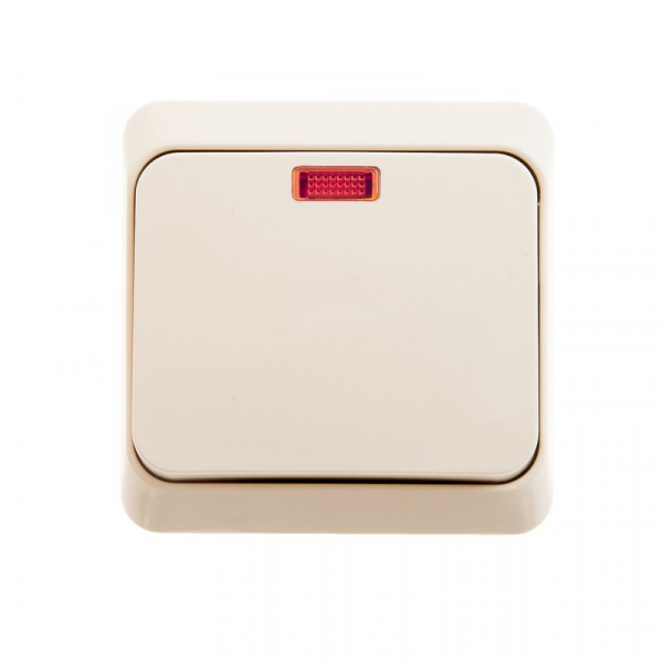 SE Этюд наруж Крем Выключатель 1-клавишный с подсветкой