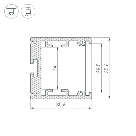 Arlight Профиль SL-ARC-3535-D320-N90 BLACK (260мм, дуга 1 из 4) (Алюминий)
