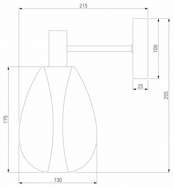 Настенный светильник со стеклянным плафоном 60175/1 латунь Eurosvet Magma