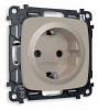 Комплект механизма электрической розетки OMEGA MO366010 Серо-бежевый матовый с заземлением на винтовых зажимах 2P+E 16A-250V QUANT
