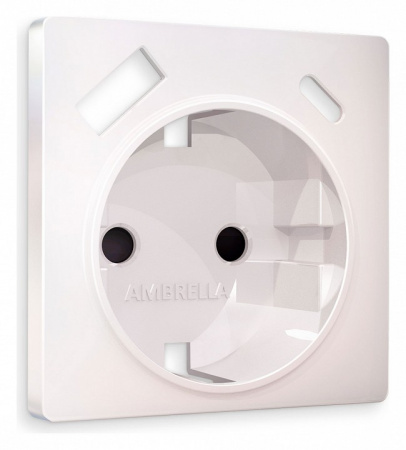 Лицевая панель ALFA (Жемчуг) для электрической розетки с заземлением со шторками 2USB A+A QUANT AP2100