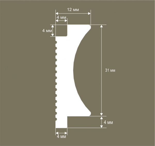 Рейка RX014, 31х12, 2800мм, Экополимер/50
