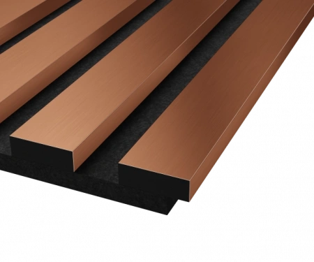 Комплект акуст.панелей, черный войлок, 1200х300х19мм, рейки ЭКОПОЛИМЕР, красная медь/2шт