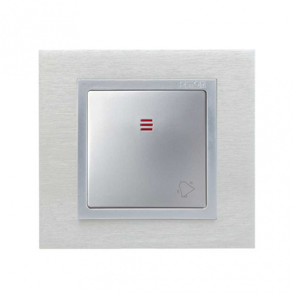 Simon 82 Алюминий Накладка с пиктограммой "звонок" для 1-клав. мех. с подсв., S82,82N