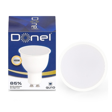 Donel Светодиодная лампа 9Вт, MR16, 220В, GU10, 4000K, 675Лм, Ra>80, 110°, D50хH65мм, DN03004N9GU10