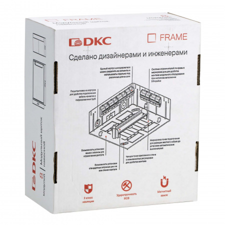 Щиток 8 мод настенный, белый, с тонированной дверцей, с 1 шиной PEN на 8 отв.