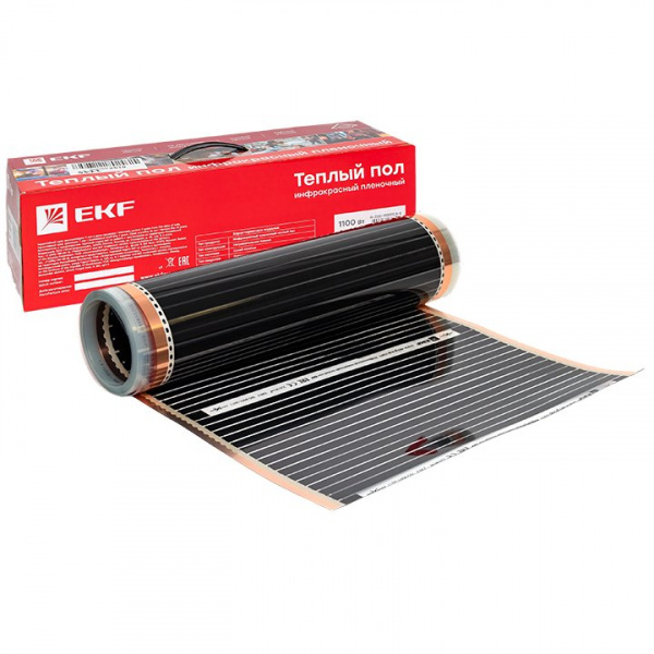 EKF PROxima Инфракрасный пленочный теплый пол 1100Вт 5м2 ширина 0,5 метра EKF PROxima Инфракрасный пленочный теплый пол 1100Вт 5м2 ширина 0,5 метра