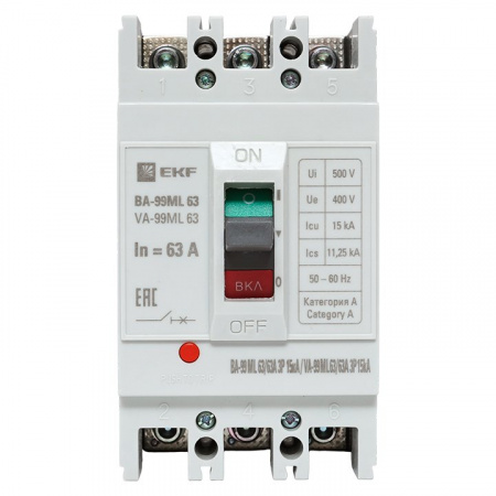 EKF Basic Автоматический выключатель ВА-99МL 63/ 63А 3P 15кА