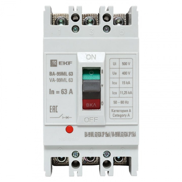 EKF Basic Автоматический выключатель ВА-99МL 63/ 63А 3P 15кА