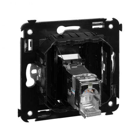 DKC Avanti Черный квадрат Компьютерная розетка RJ-45 одинарная  категория  6 экранированная