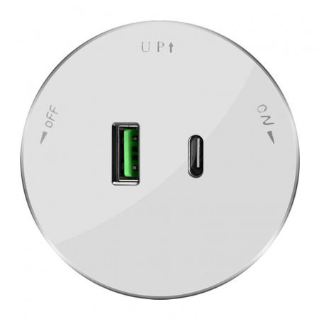 Systeme Electric MultiTrack Розетка 2хUSB (тип А+С) 18Вт, 5В/3А Белый