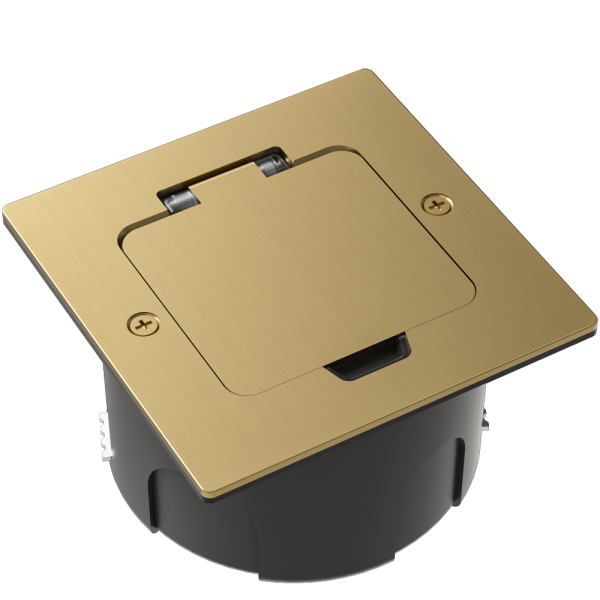 Лючок Surface 2 мод. (1 мод. 45х45 мм.), золото, IP44, (с уст. набором)