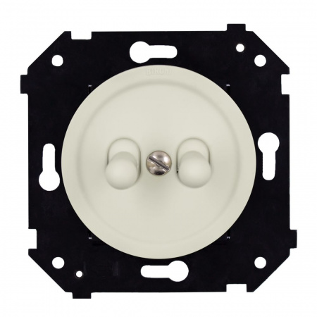 BIRONI Шедель Бриз Слоновая кость матовый Выключатель 2-кл (тумблерный, скрытый монтаж)