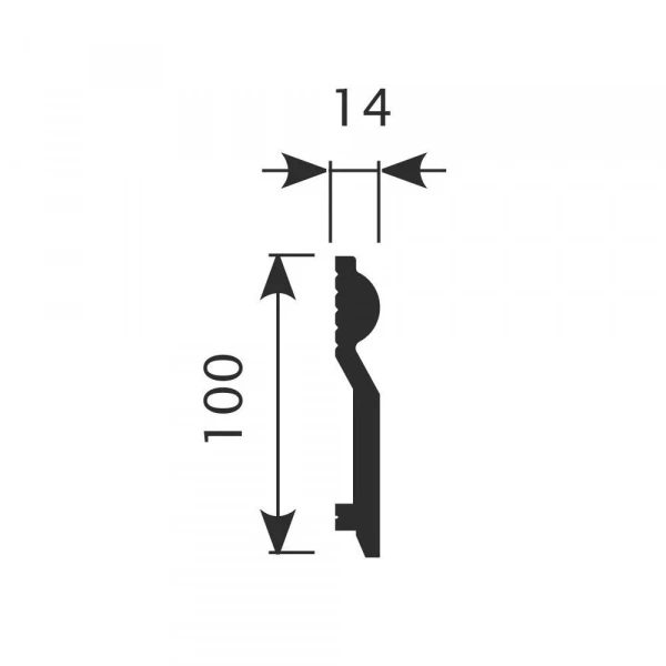 Плинтус PX028, 100х14, 2000мм, Экополимер/22