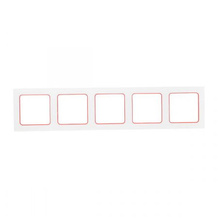 EKF Стокгольм Рамка 5-местная белая с линией цвета красный