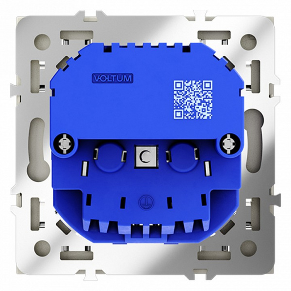 Розетка встраиваемая VOLTUM S70 с заземлением и защитными шторками, 16А, с USB, A+A, (сталь) Розетка встраиваемая VOLTUM S70 с заземлением и защитными шторками, 16А, с USB, A+A, (сталь)