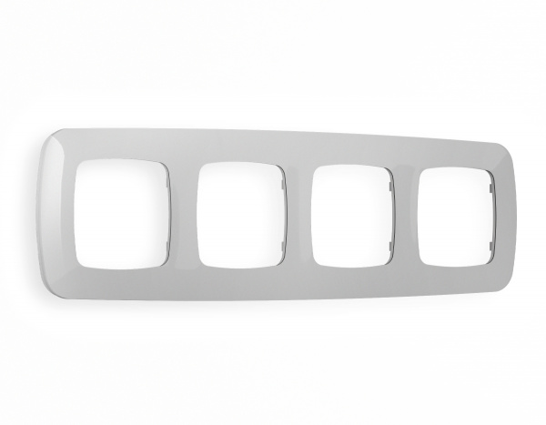 Рамка OMEGA Ecta (Серебро глянец) 4-ая OF140404