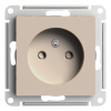 SE AtlasDesign Песочный Розетка б/з со шторками, 16А, механизм