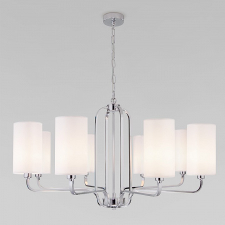 Подвесная люстра с абажурами 60128/8 хром Eurosvet Purezza