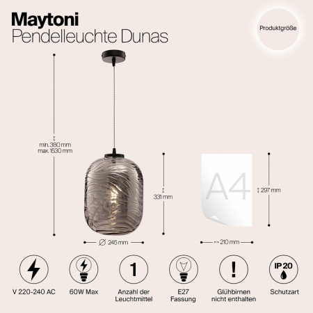 Подвесной светильник Maytoni Pendant P058PL-01B Maytoni Dunas