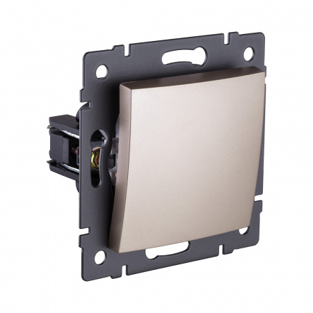 Выключатель кнопочный 1-клавишный 10А/250В, изогнутый, золотой Kollinger REA-R-005GD для Aspekt, Eleganz, Reflex