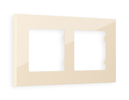 Рамка ALFA Qubi (Бежевый глянец) 2-ая AF250302