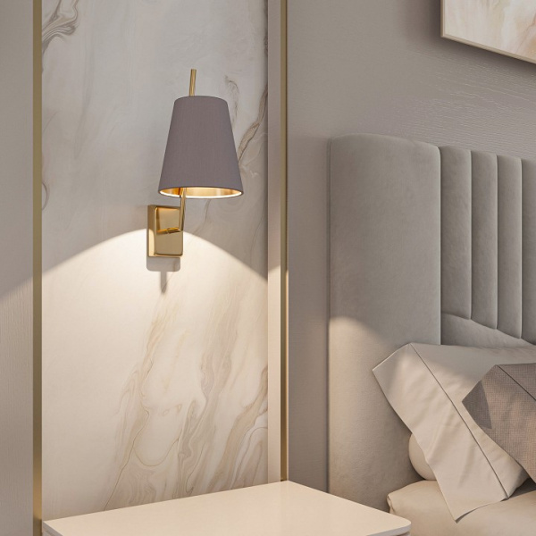 Настенный светильник с тканевым абажуром 60173/1 латунь Eurosvet Topanga