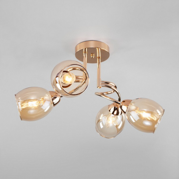 Потолочная люстра с плафонами 30171/4 золото Eurosvet Roselyn Потолочная люстра с плафонами 30171/4 золото Eurosvet Roselyn