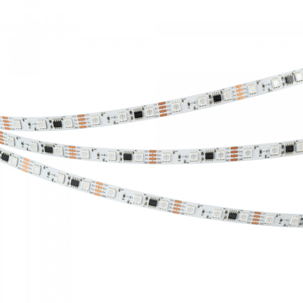 Arlight Лента SPI-B60-10mm 12V RGB-PX3-BPT (12 W/m, IP20, 5060, 5m) (бегущий огонь)