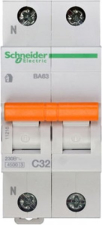Schneider Electric Домовой ВА63 Автоматический выключатель 1P+N 32A (C) 4.5kA