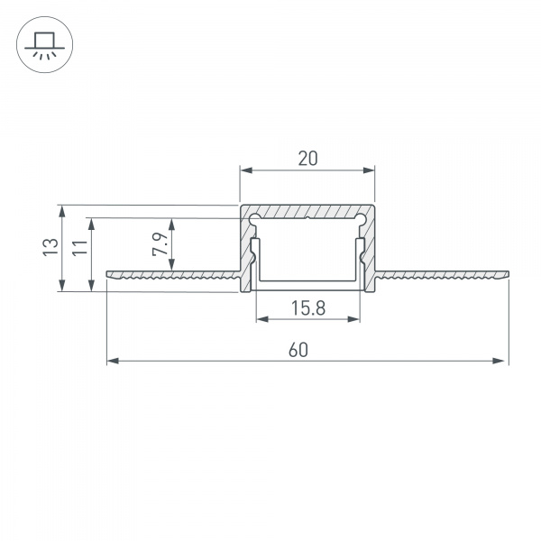 Arlight Профиль SL-LINIA20-FANTOM-2000 ANOD (Алюминий)