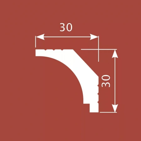 Карниз KX019, 30х30, 2000мм, Экополимер/35
