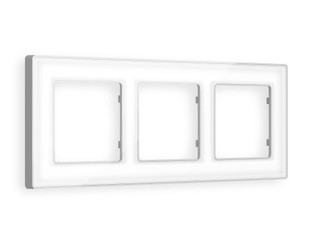 Рамка ALFA Arctic (Белый Стекло органическое/Серебро) 3-ая AF580133