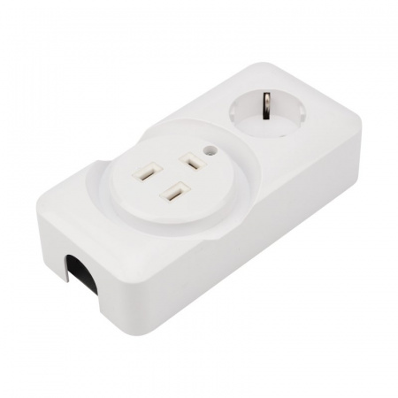 Розетка РШ/Евро двойная для электрической плиты 32 А/16 A, 250 В, 2Р+РЕ (ОУ) белая Rexant