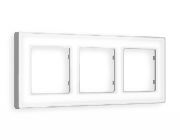 Рамка ALFA Arctic (Белый Стекло органическое/Серебро) 3-ая AF580133