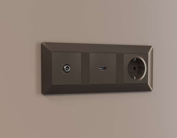 Лицевая панель ALFA (Темная бронза матовый) для HDMI розетки QUANT AP6440